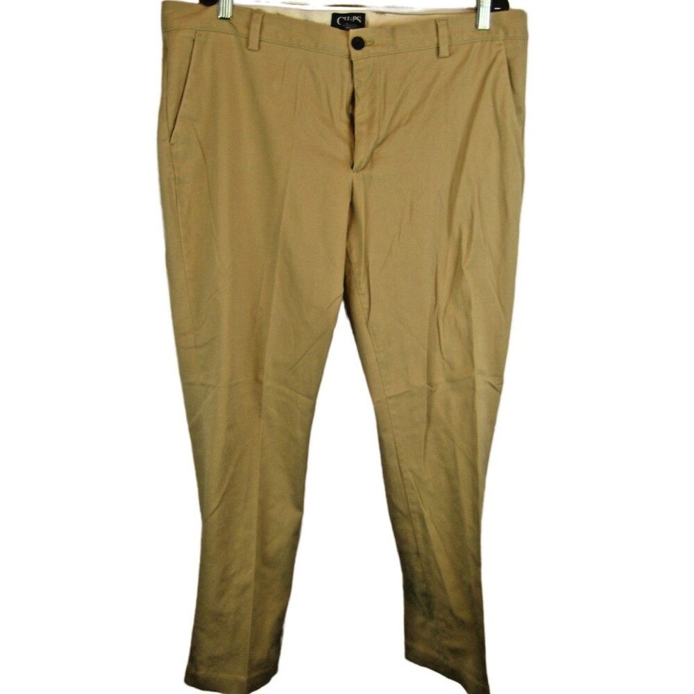 Mens Chaps Ralph Lauren Khaki Cotton/Spandex Chino Pants sz 40x32